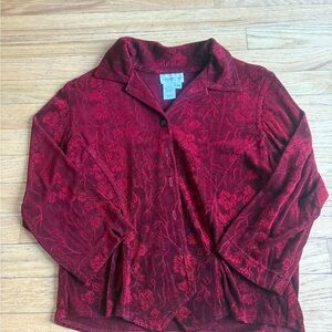 Coldwater Creek Burgundy Floral Top